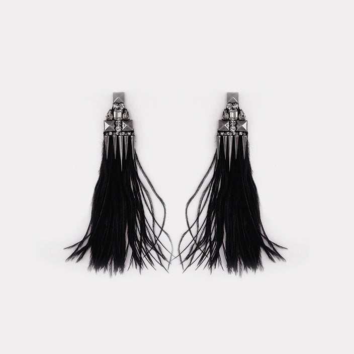 GOTHIC FEATHER EARRINGS